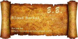 Blond Bartal névjegykártya